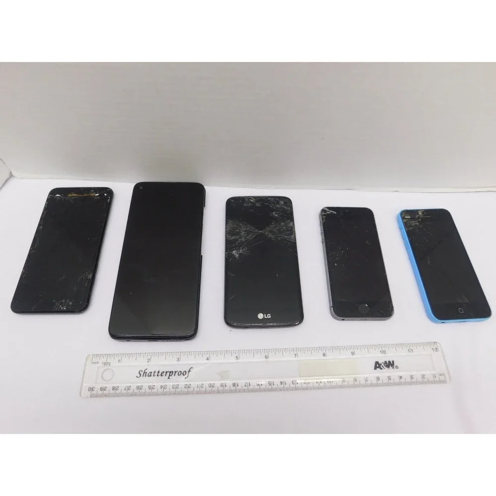 Lot of 5 Cellphones Apple iphone LG PARTS ONLY